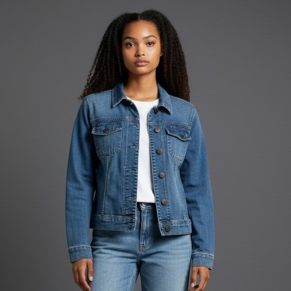 Kut from the Kloth Classic Blue Denim Trucker Jacket